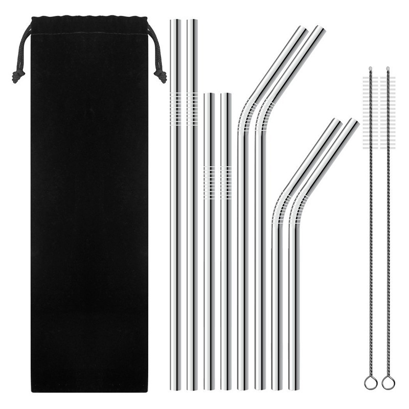 high quality long stainless steel drinking reusable straws