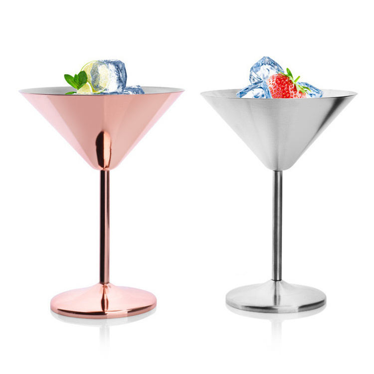 WeVi Stainless steel 304 Martini Cup Goblet with copper plated color Cocktail goblet Bar cup