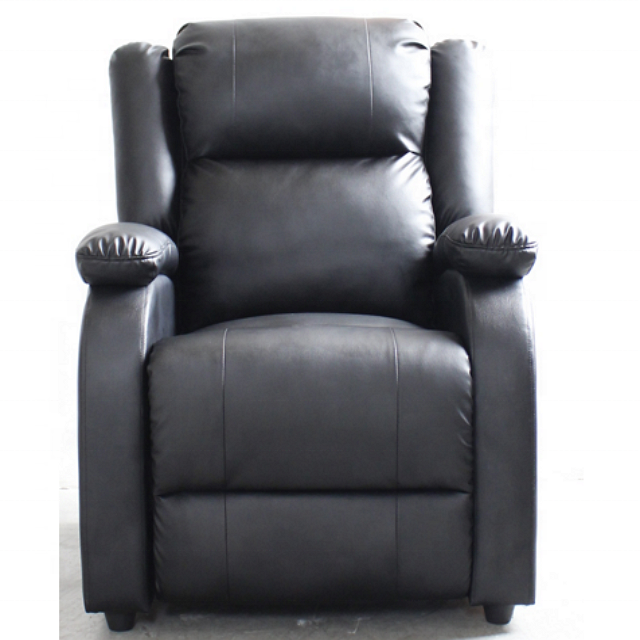 Black PU Leather Living Room Sofa Home Theater Seating Single Recliner Sofa Chair