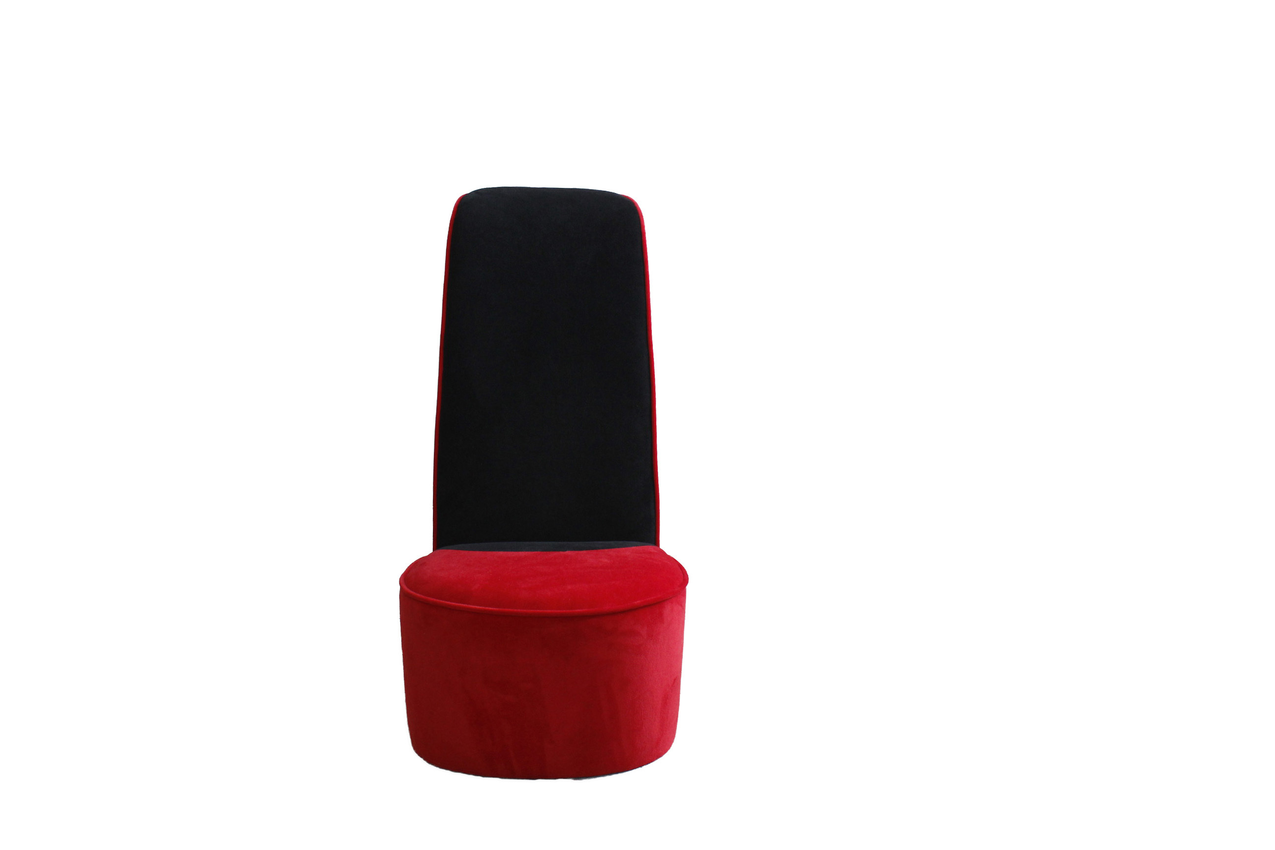 Full Of Design Sense Red Velvet Armless Accent High Heel Chair Leisure Chair