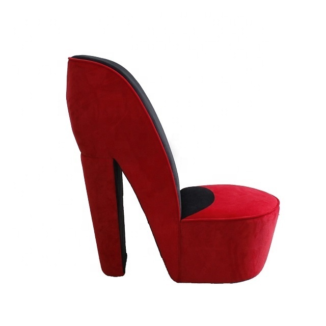 Hot Sale Custom Color Modern Luxurious Red Velvet Armless Accent High Heel Chair