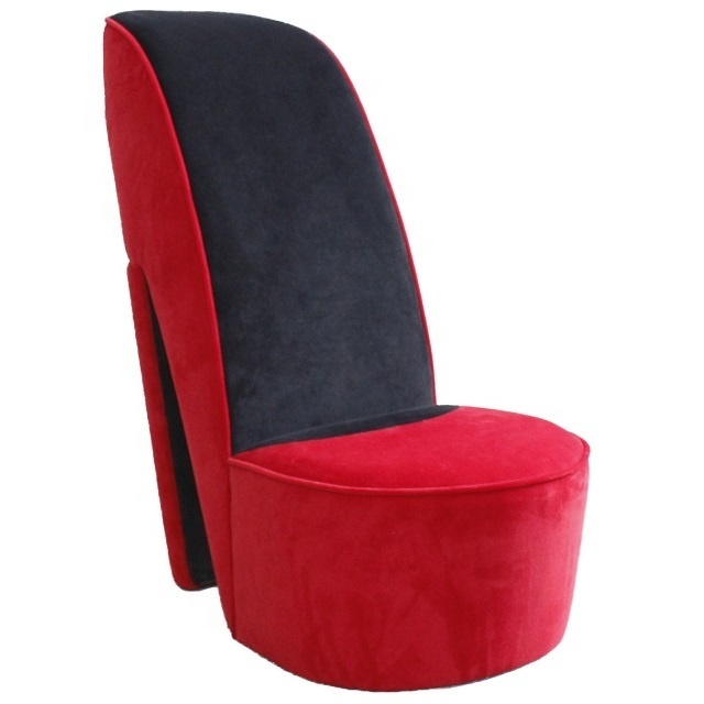 2023 Hot Sale Custom Color Modern Red Velvet Armless Accent High Heel Chair