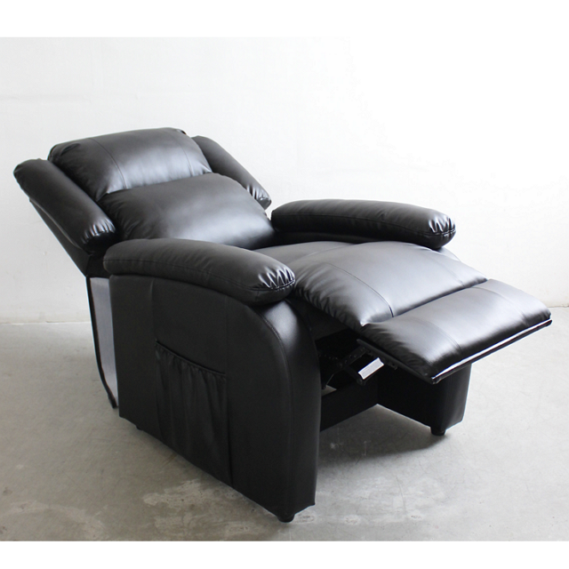 Black PU Leather Living Room Sofa Home Theater Seating Single Recliner Sofa Chair