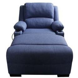 Blue Linen Fabric Chic Style Oversized Wholesale Home Recliner Chaise Sofa for TV Room