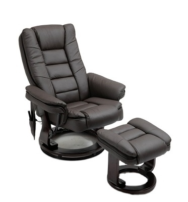 wholesale Swivel High Back Style PU Leather Reclining Sofa Chair With Ottoman