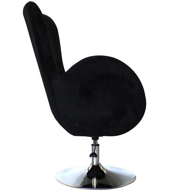 High quality Black velvet Single chairLuxury Leisure Single Accent Reception Side Lounge Egg Series Arm Chair