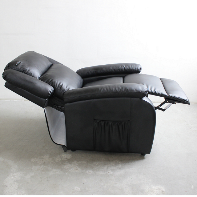 Black PU Leather Living Room Sofa Home Theater Seating Single Recliner Sofa Chair