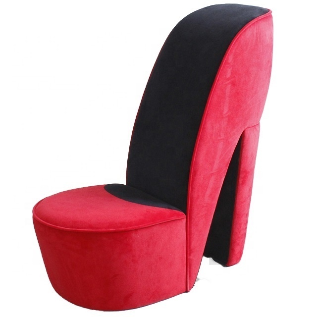 Full Of Design Sense Red Velvet Armless Accent High Heel Chair Leisure Chair