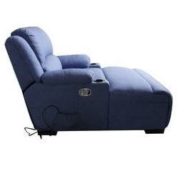 Blue Linen Fabric Chic Style Oversized Wholesale Home Recliner Chaise Sofa for TV Room