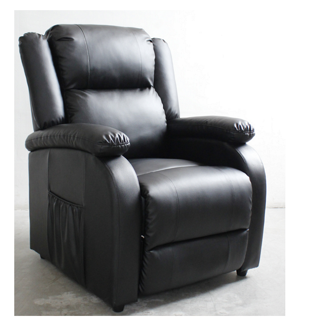 Black PU Leather Living Room Sofa Home Theater Seating Single Recliner Sofa Chair