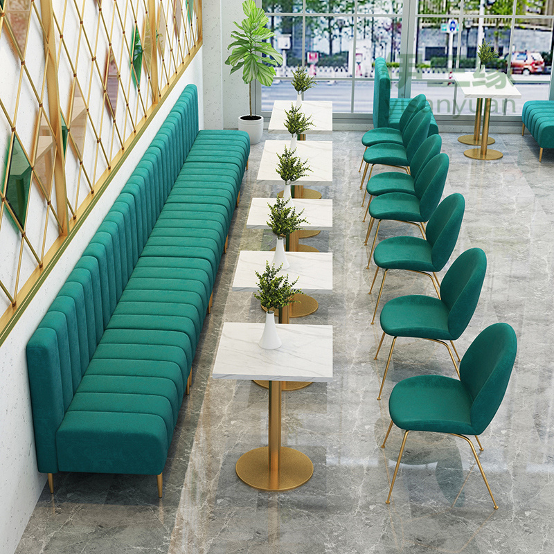 Commercial use cafe furniture chair table pu booth seat sofa seating restaurant sofa set