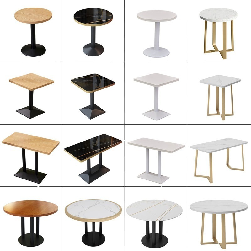 Marble Dining Table Snack Shop Table with Metal Base Wholesale Hot Sale Restaurant Dining Room Furniture Modern 10 PCS 15 Days