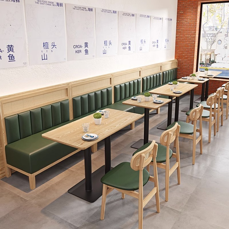 Commercial use cafe furniture chair table pu booth seat sofa seating restaurant sofa set