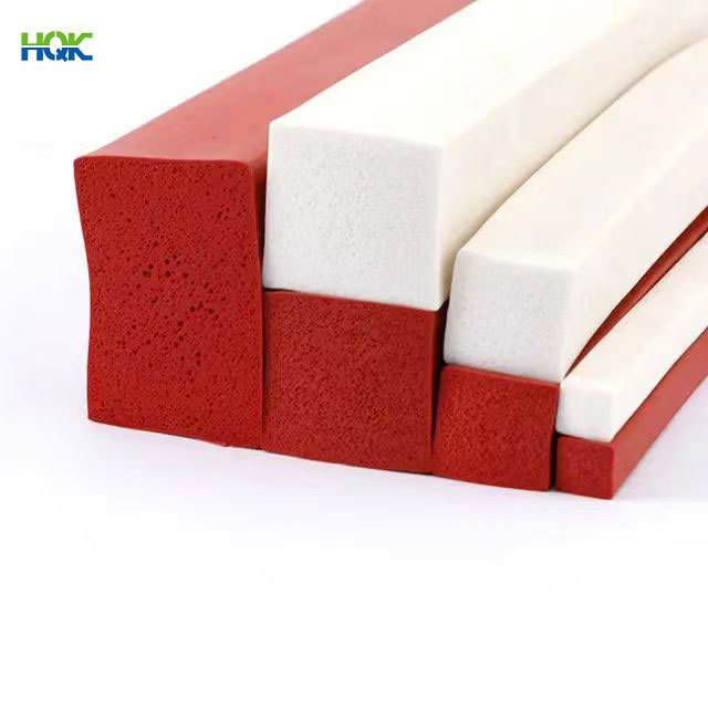 Customization extruded silicone foam sponge high temperature resistant sealing strip  silicone rubber soft seal strip