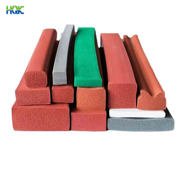 Customization extruded silicone foam sponge high temperature resistant sealing strip  silicone rubber soft seal strip