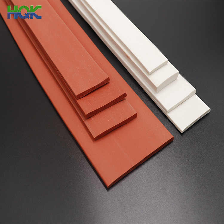 High temperature resistant flat square white sponge foam silicone seal strip