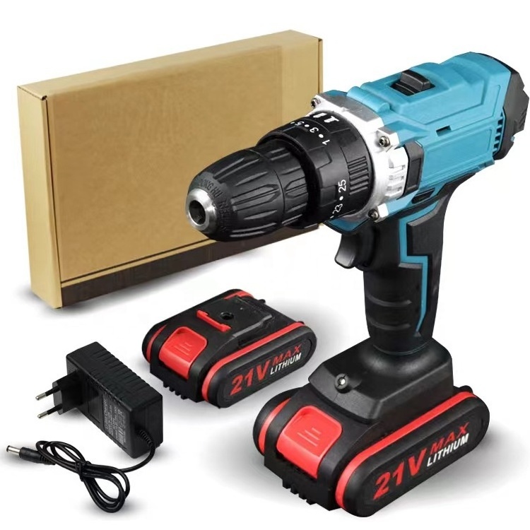 Factory Supply Power Craft Cordless Drill Multi Function 21V Electric Cordless Drill Tools Set 10MM Brushless Power Drill