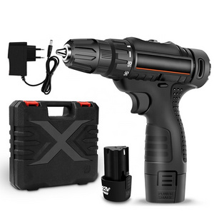 Cordless Power Tool 12v Wireless Rechargeable Cordless 10mm  Screwdriver Impact Driver Drill Set Lithium Handheld Power Drills