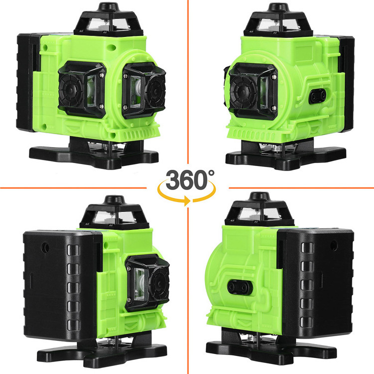 Cordless Green Beam Laser Level 12 Lines 3d Self-Leveling 360 Dewalts Rotating Laser Equipment Self Level Laser Verde 12