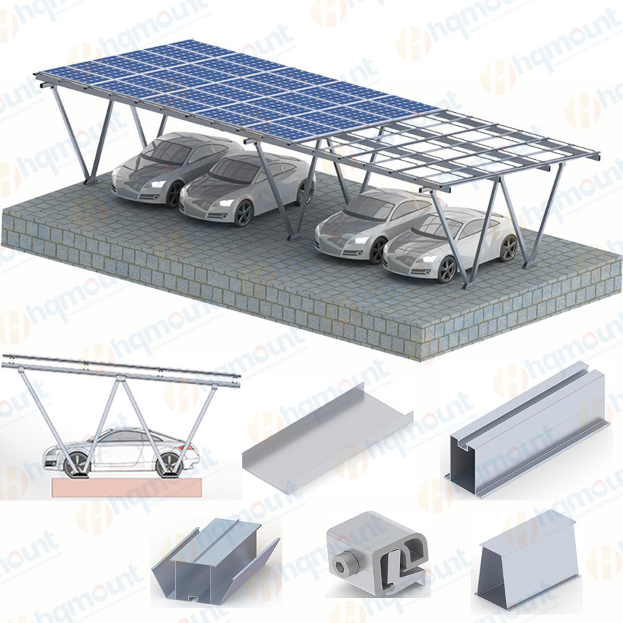 Light Weight Aluminum Solar Carport Systems Commercial and Residential Solar Mounting Structure Carports