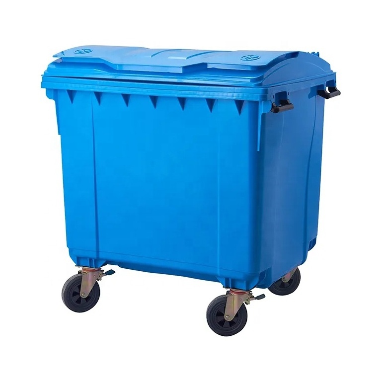 mobile garbage bins plastic trash can outdoor industrial waste bin waste container 1100l