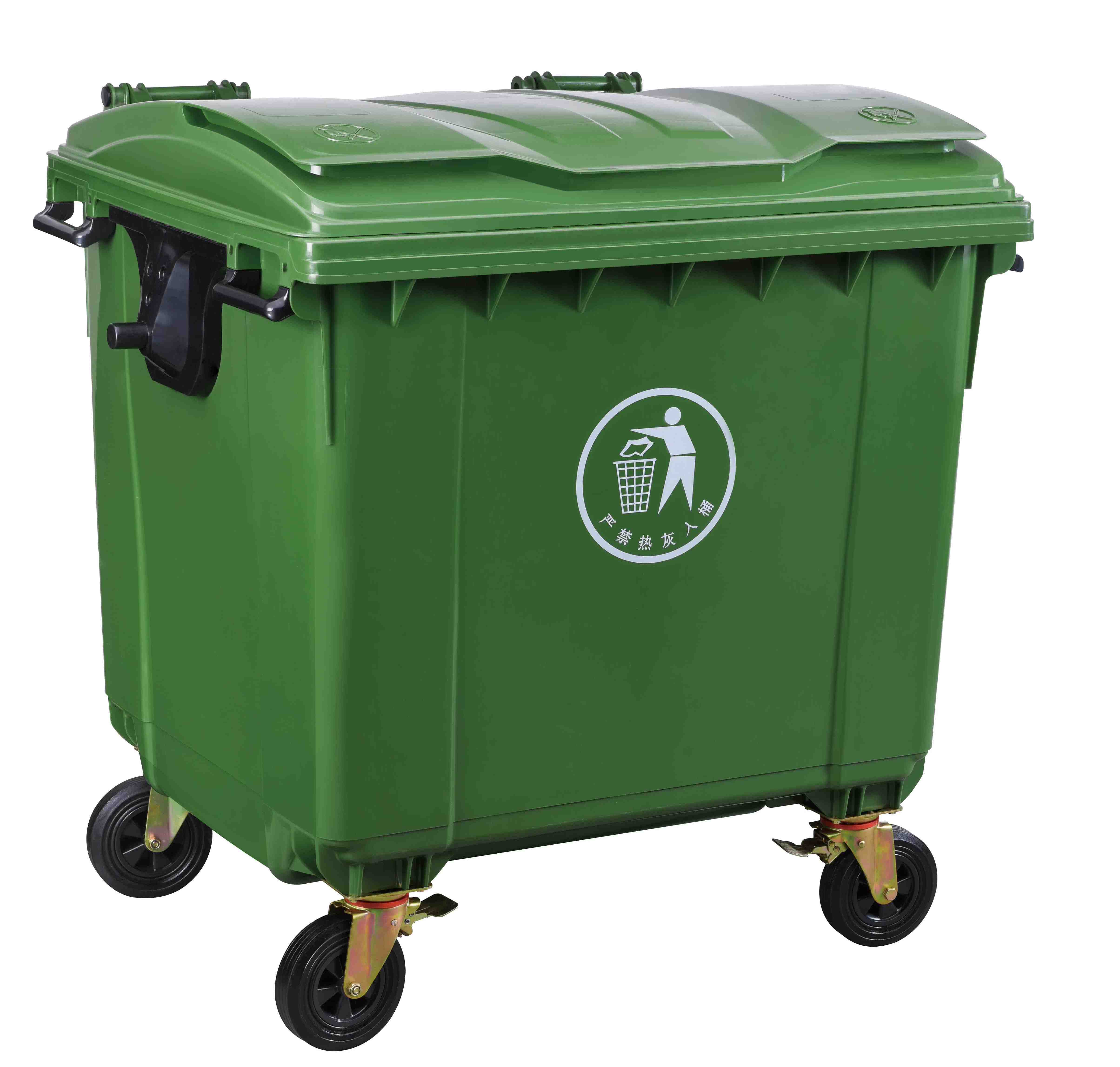 mobile garbage bins plastic trash can outdoor industrial waste bin waste container 1100l