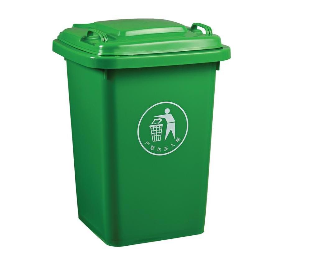 50 Liter Square Plastic Dustbin Waste Bin Garbage Container 13 Gallon Trash Can With 4 Wheels