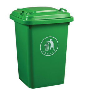 50 Liter Square Plastic Dustbin Waste Bin Garbage Container 13 Gallon Trash Can With 4 Wheels