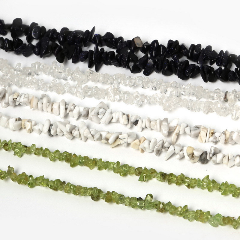 3-5mm Crystal Small Rubble Stone 40cm strand Natural Stone Chips Beads For DIY Fashion Jewelry