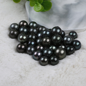 11-15mm Natural Black Tahitian Loose Pearl Jewelry Saltwater Round Pearls Wholesale