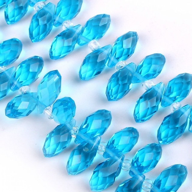 6x12mm Waterdrop Crystal Glass Loose Beads