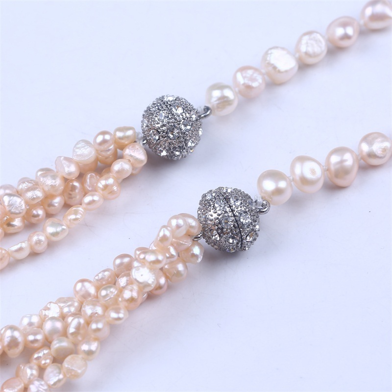 Egyptian Unique Magnetic Clasp Long Pearl Jewelry Necklace