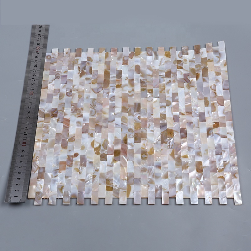 Wholesale art 3d self adhesive peel and stick tile mother of pearl backsplash shell mosaic tile