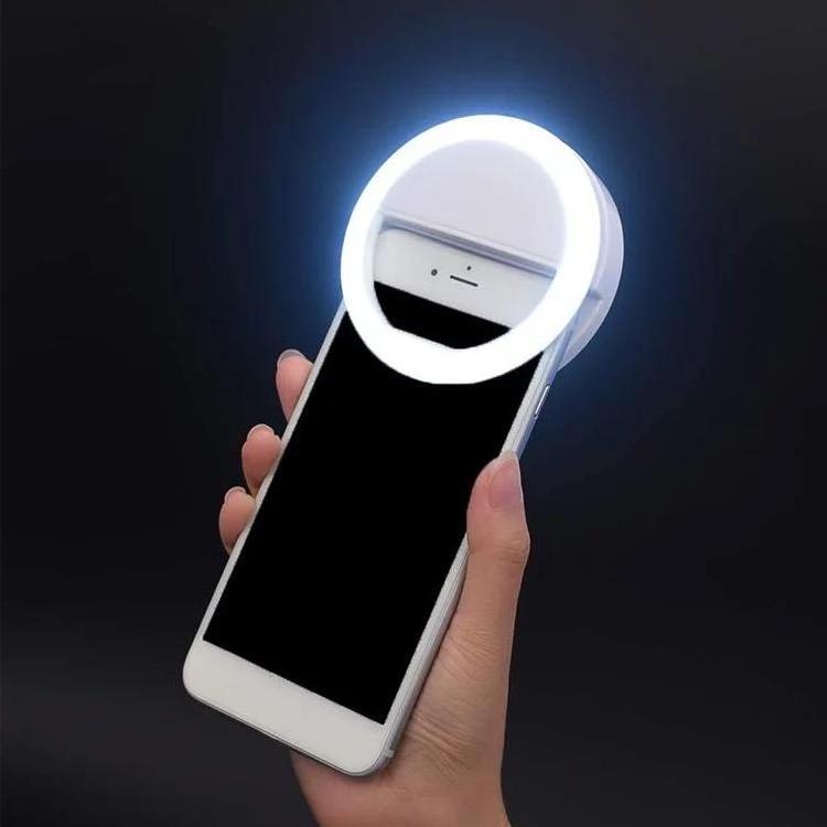 Smartphone 3 Mode Dimmable Fill Lamp Rechargeable Clip-on LED Selfie Ring Light For Youtube Makeup Video Photo Flash