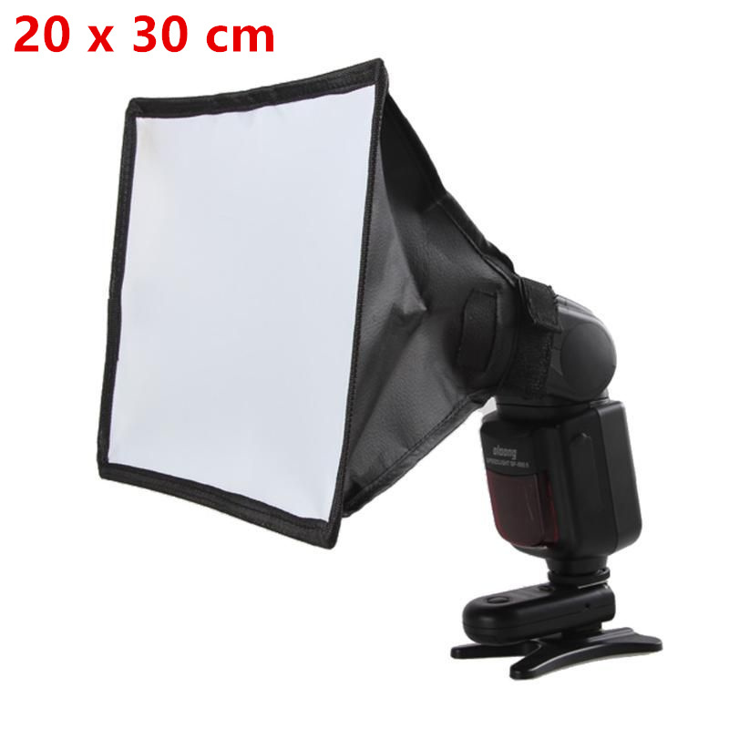 20 x 30 cm Universal Foldable External DSLR Camera White Speedlite Flashlight Mini Diffuser Flash Light Soft Box for Godox Canon