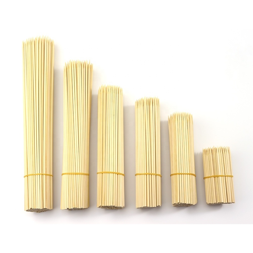 China wholesale disposable round bamboo barbecue sticks for bbq kites barbecue skewer bbq skewers