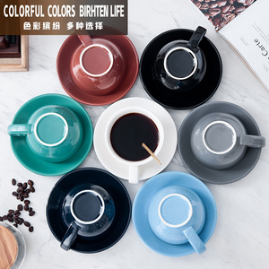 colorful porcelain coffee tea cup and saucer set