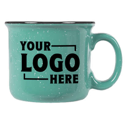 Custom Logo Bulk Vintage Ceramic Campfire Coffee Mug , Stoneware Classic Speckled Enamel Camping  Cup 14 oz Ceramic Camper Mug