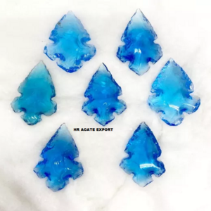 natural crystals healing stone best quality gemstone blue glass handmade arrow arrowheads for hunting