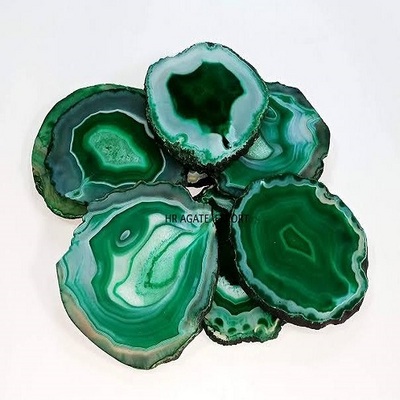 Green Agate Healing Wholesale Best Quality Coaster Crystal High Polished Gemstone Craft Slice