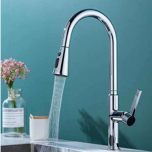 Wholesale Stainless Steel 360 Swivel Pull Down Spray Goose neck Sink Mixer Faucet Taps Kitchen Faucet