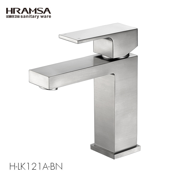 Hramsa wholesale deck mounted black tall basin tap automatic counter top wash-basin faucet