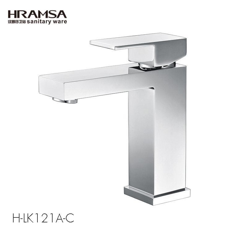 Hramsa wholesale deck mounted black tall basin tap automatic counter top wash-basin faucet