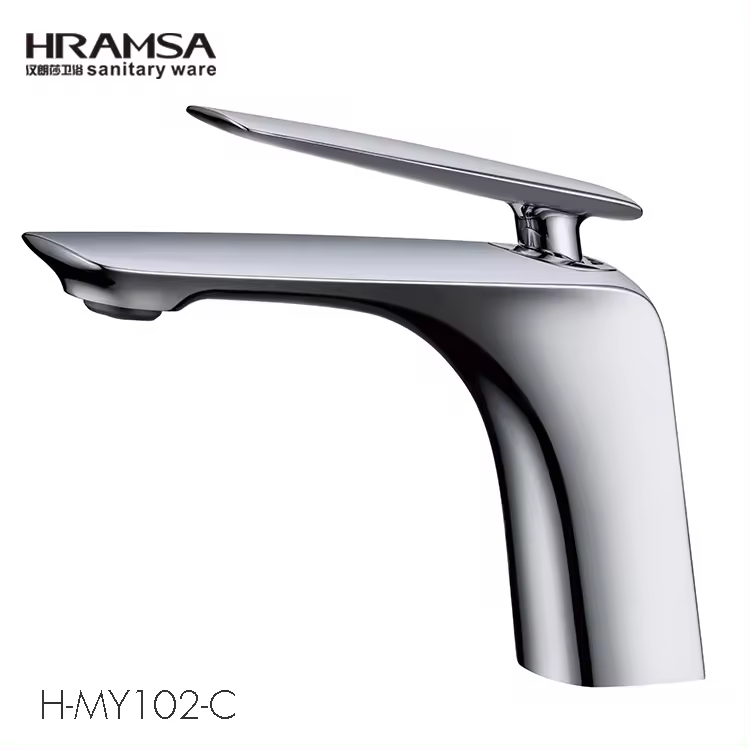 China Famous Design Chrome Brass Bathroom Face Basin Sinks Mixers Tap Faucet