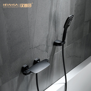 Wall Mounted Bath Taps with Shower Mixer Single Lever Bathroom Mixer Tap with Shower Head and Hose Bathtub Mixer Tap Tub Shower