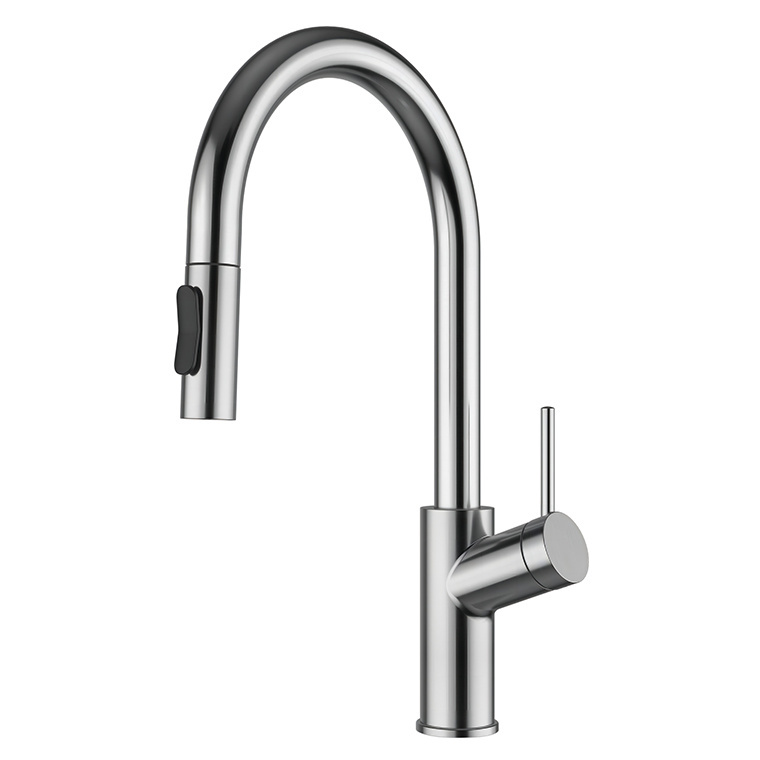 Brushed Nickel SUS 304 Bathroom Flexible Spout Hose Rotatable Faucet Kitchen Mixer Tap