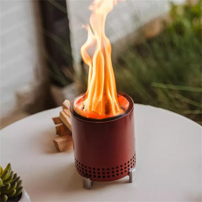 1PC Tabletop Fire Pit Mini Outdoor Portable Gases Heater Stoves With Stand Stainless Steel Camping Stove Equipments Outdoor