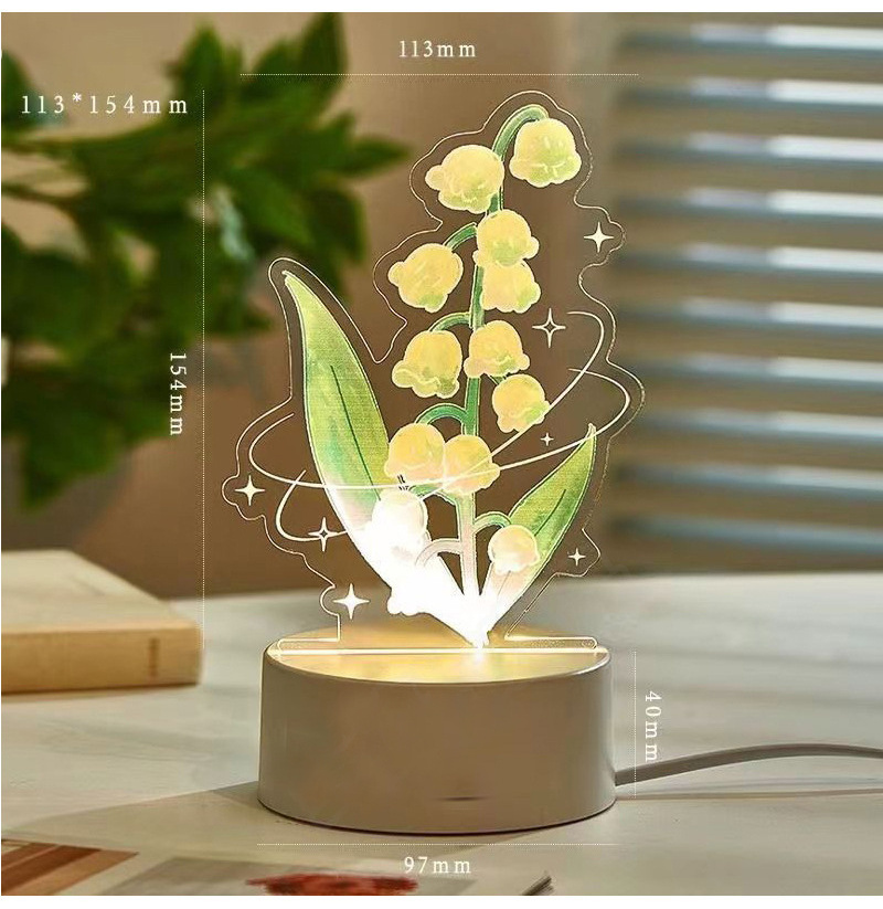 Tulip Nightlight Bedside Rose Ambiance Light Creative Valentine Gift Acrylic Rose Night Light