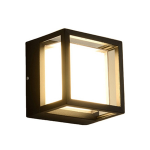 Simple LED Outdoor Wall Lamp Acrylic Waterproof Outdoor Sconces Exterior Corridor Courtyard Hotel Wall Light Square Warm White