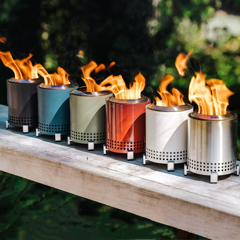 1PC Tabletop Fire Pit Mini Outdoor Portable Gases Heater Stoves With Stand Stainless Steel Camping Stove Equipments Outdoor